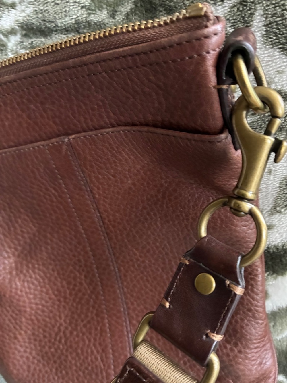 Coach Brown Pebbled Leather Crossbody Bag,Vintage Coach Crossbody Bag. - Picture 8 of 13